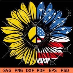 4th July Sunflower Monogram SVG