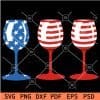 4th July Wine glasses SVG