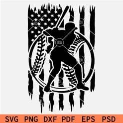 Patriotic Baseball Player SVG
