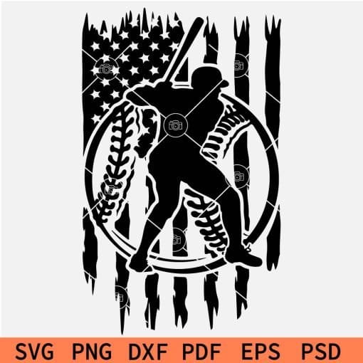 Patriotic Baseball Player SVG