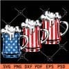 Patriotic Beer Glasses with foam  SVG