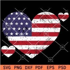 Distressed Patriotic Heart Symbol SVG