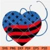 Patriotic Heart Symbol with Nurse Stethoscope SVG