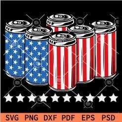 4th of July 1776 Memorial Day Pop Cans SVG