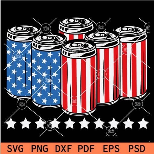 4th of July 1776 Memorial Day Pop Cans SVG