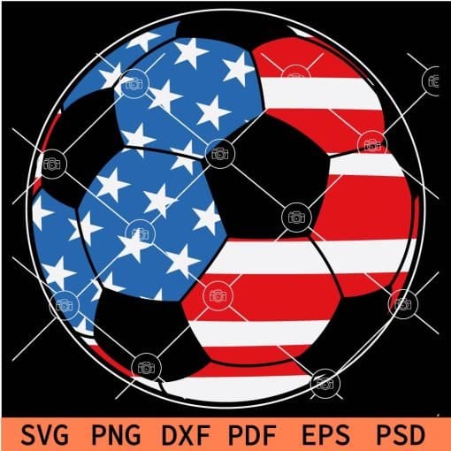 Patriotic Soccer Ball SVG