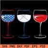Patriotic Wine Glasses SVG
