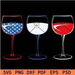 Patriotic Wine Glasses SVG