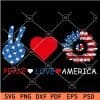 Peace Love America SVG