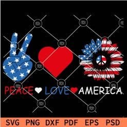 Peace Love America SVG