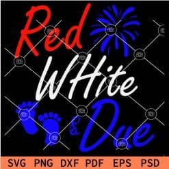 Red White and Due Baby Feet SVG