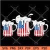 4th July Beer Glasses with foam SVG
