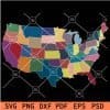 USA Provinces in a Map SVG
