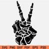 Skeleton Hand Peace Symbol SVG