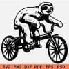 Funny Sloth riding Bike SVG