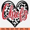 Chiefs Sports Inside Leopard Prints Heart Symbol SVG