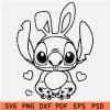 Stitch with Bunny Ears Holding Easter Egg SVG