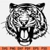 Roaring Tiger Head Clipart SVG
