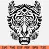 Tribal Tiger Head SVG