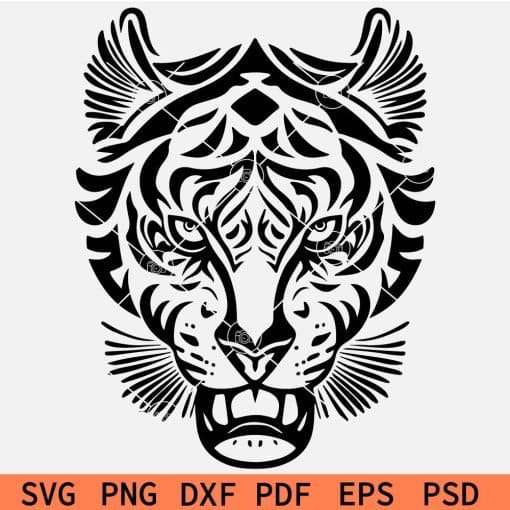 Tribal Tiger Head SVG