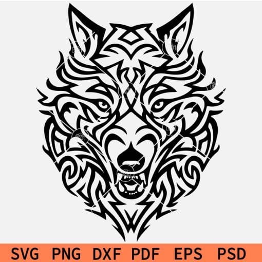 Snarling Angry Wolf SVG