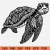  Mandala Sea Turtle SVG