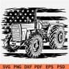 Distressed US Flag Farm Tractor Svg