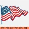 Wind Blowing USA Flag SVG