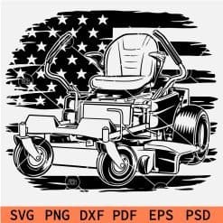 Rugged Patriotic Lawn Mower SVG