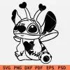 Stitch with heart symbol Antenna SVG