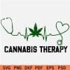 Cannabis Therapy Weed Heart Beat SVG