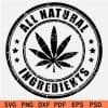 Distressed All Natural Ingredients Weed Wreath SVG