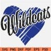 Wildcats Sports Scribble Heart Symbol SVG