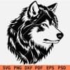 Wolf Head Stencil SVG