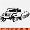 Jeep SUV with Skid Marks SVG