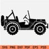Vintage Convertible Jeep Icon with Rear Wheel  SVG