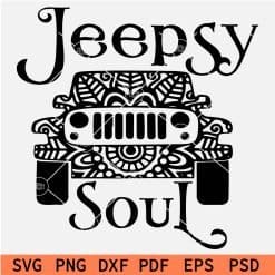 Jeepsy Soul Jeep Face Mandala SVG