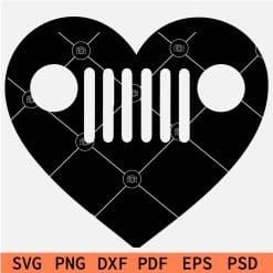 Jeep Car Grill inside heart Symbol SVG