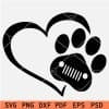 Jeep Grill Inside Dog Paw Heart Symbol SVG