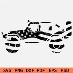 Patriotic Jeep Car Icon SVG