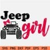 Jeep girl with red bow SVG, Girl Jeep Wrangler SVG