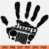 Jeep Grill inside Hand Palm SVG