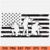 Distressed USA Flag with Veterans in Action SVG