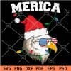 Merica Eagle with Santa Hat and Christmas Lights SVG