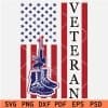 Veteran Flag with Riffle and Army Boots SVG