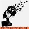 Afro Woman Butterfly and head bandana SVG