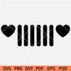 Jeep Grill with heart symbol Head lights svg