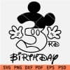 Mickey third Birthday outline SVG