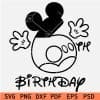 Mickey Six Birthday Outline SVG