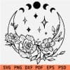 Magical Floral Moon SVG